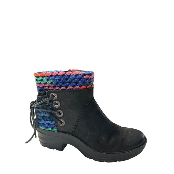 Bionica Black Leather Boots W/ Multicolor Knit  Size 6.5 - Picture 10 of 10